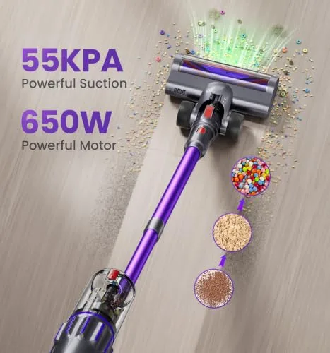 55kPa Suction, 650W Motor